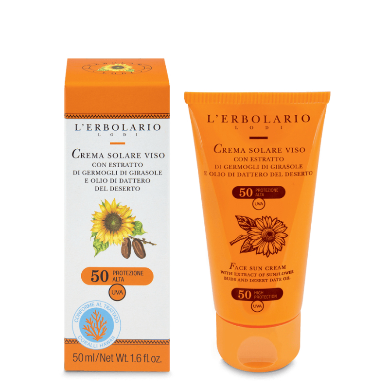Crema Solare Viso con Estratto di Girasole e Olio di Dattero